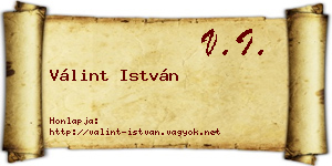 Válint István névjegykártya